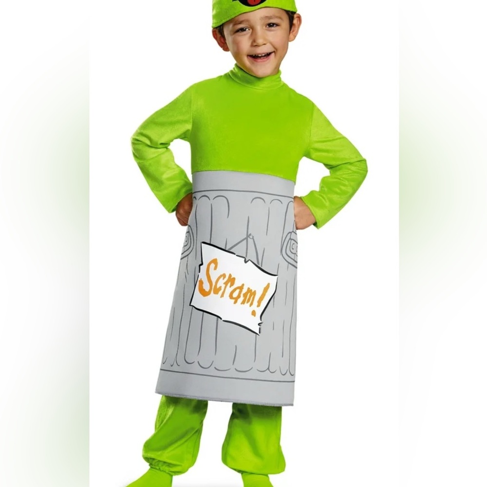 Oscar The Grouch Sesame Street Toddler Halloween Costume New Size Small 2T